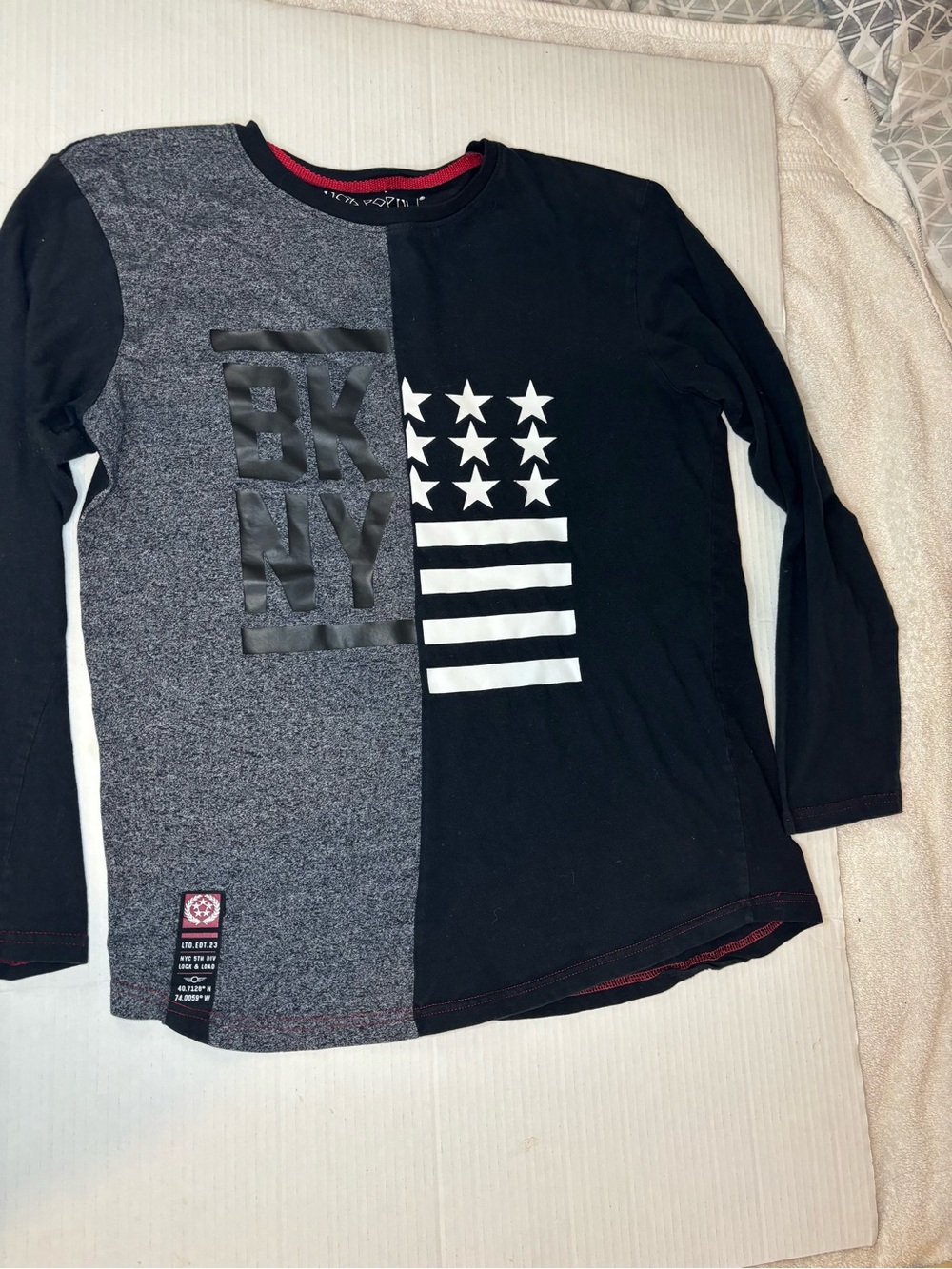 Men’s Black & Gray Long Sleeve Graphic Jersey